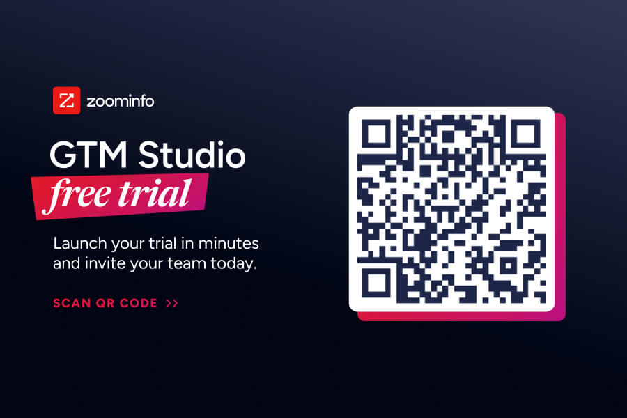 GTM Studio Free Trial event collateral, back with QR code